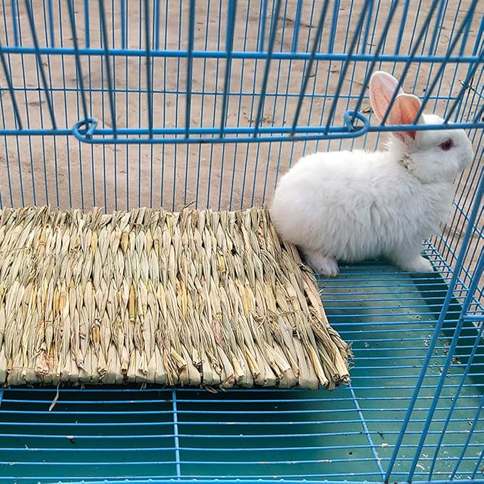 PINVNBY 6 Pack Rabbit Grass Mat, Bunny Natural Straw Woven Bed, Small Animal - Image 4