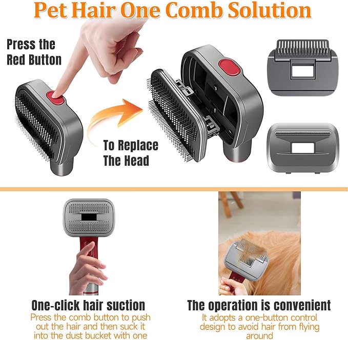 3-in-1 Pet Dog Grooming Attachment Kit, Deshedding Brush Attachment - Image 4
