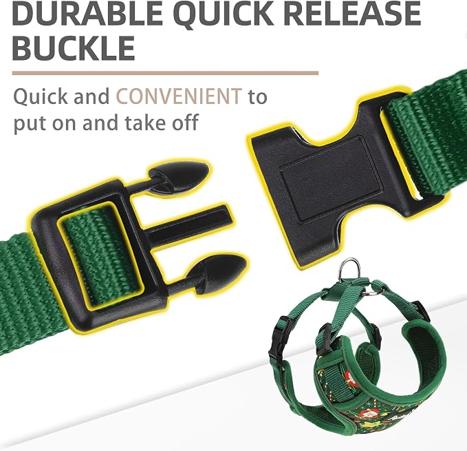 PUPTECK Christmas Small Dog Harness and Leash Set, No Pull Adjustable Puppy Cat - Image 4