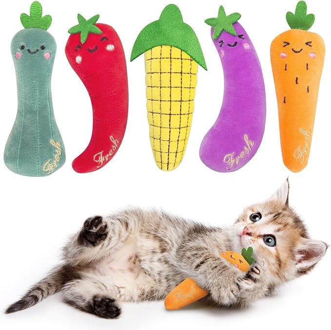 Catnip Cat Toys, 5 Pack, Plush Cat Nip Toys by ETEKYER
