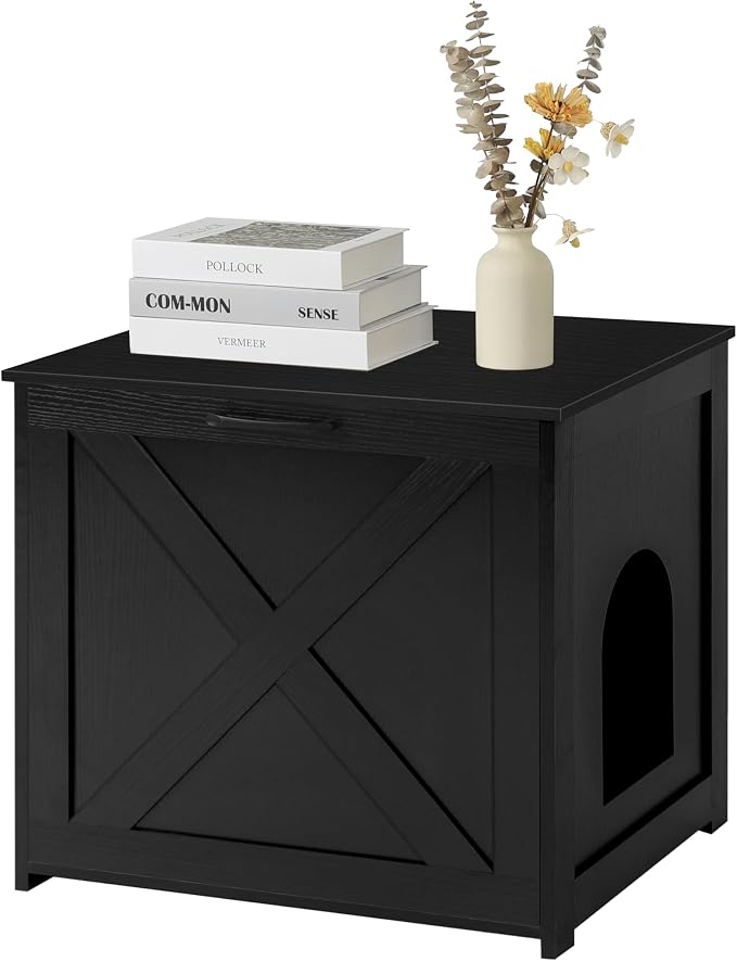 Dwanton Cat Litter Box Furniture Hidden, Cat Litter Box Enclosure, Reversible - Image 9