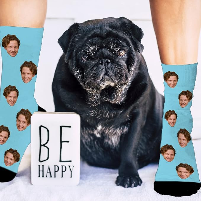 Artsadd Custom Face Socks for Women Men Cat Dog Lovers, Customized Unisex Funny - Image 4