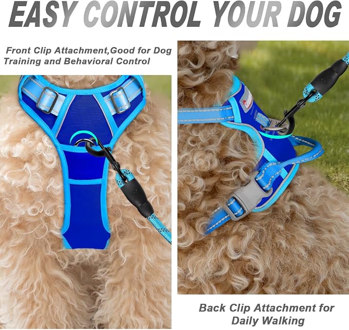 BARKBAY No Pull Dog Harness Front Clip Heavy Duty Reflective Easy Control Handle - Image 2