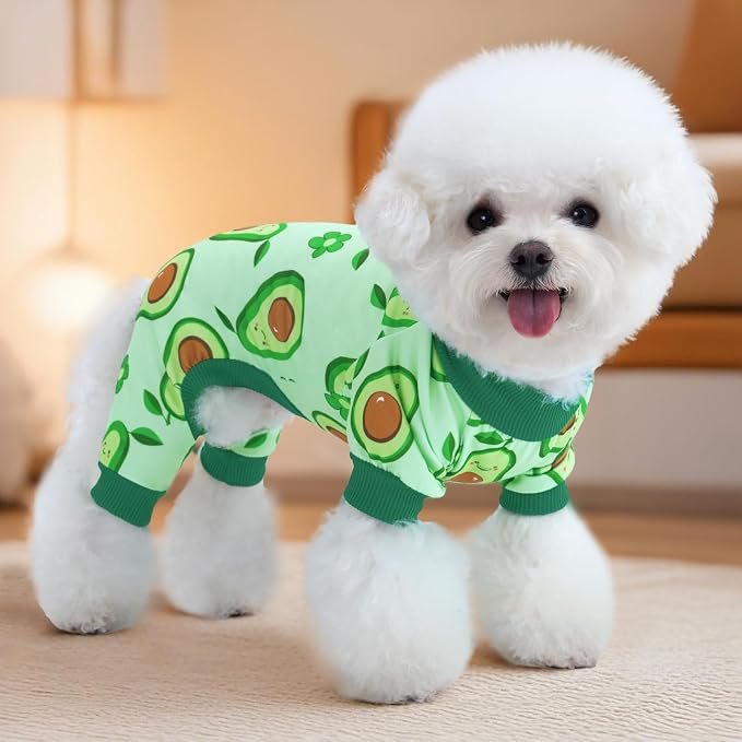 XPUDAC 4 Pieces Dog Pajamas Small Sized Dogs Boy Girl Strechy Soft Pjs Summer - Image 2
