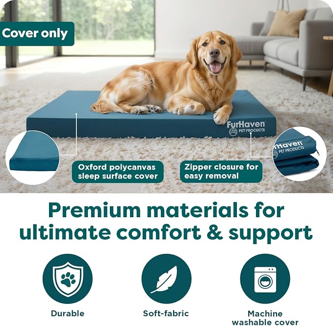 Furhaven Replacement Dog Bed Cover Water-Resistant Indoor/Outdoor Logo Print - Image 5