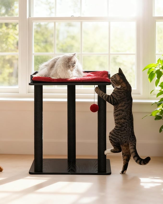 FourFurPets 26.7in Large Cat Tree Tower Condo, Cat Scratch Posts - Image 2