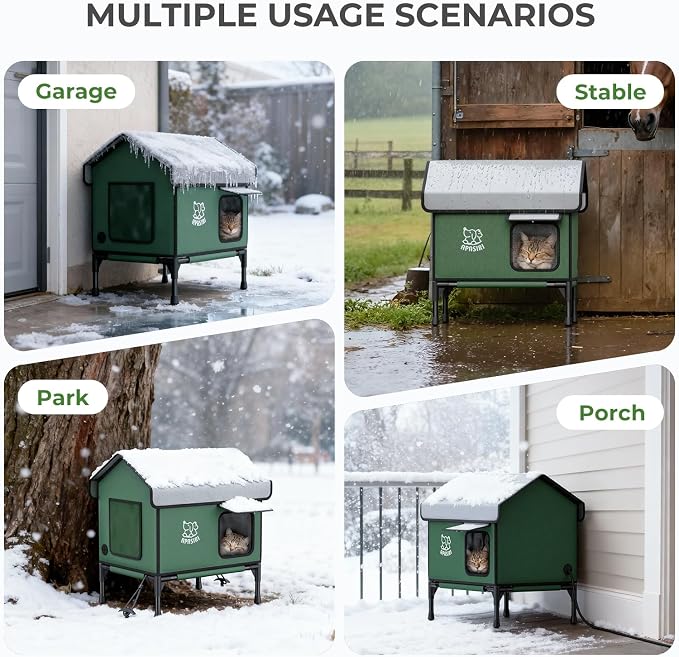 Apasiri Heated Outdoor Cat House Weatherproof - Image 8