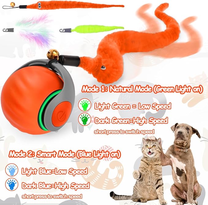 Interactive Cat Ball Toy, Self Rolling Ball - Image 4