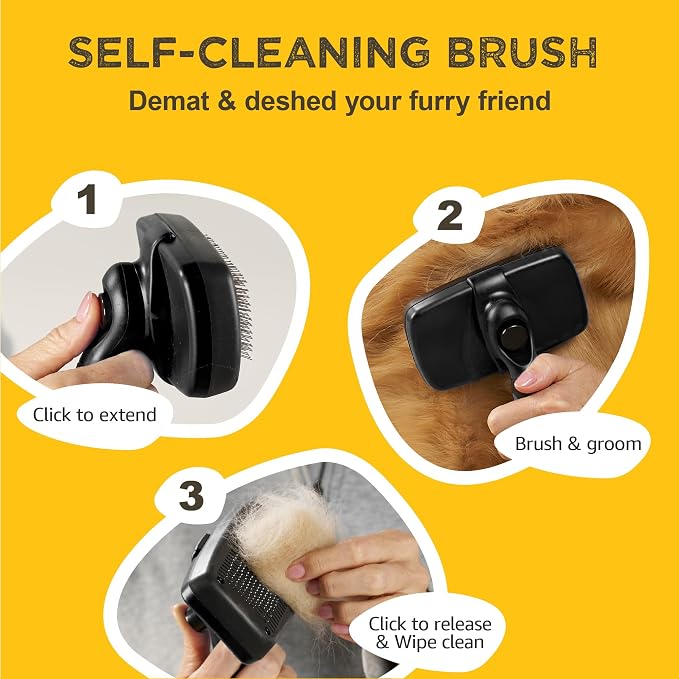 Deshedding Dog Brush for Shedding – Self Clean Cat Brush Deshedding & Grooming - Image 3
