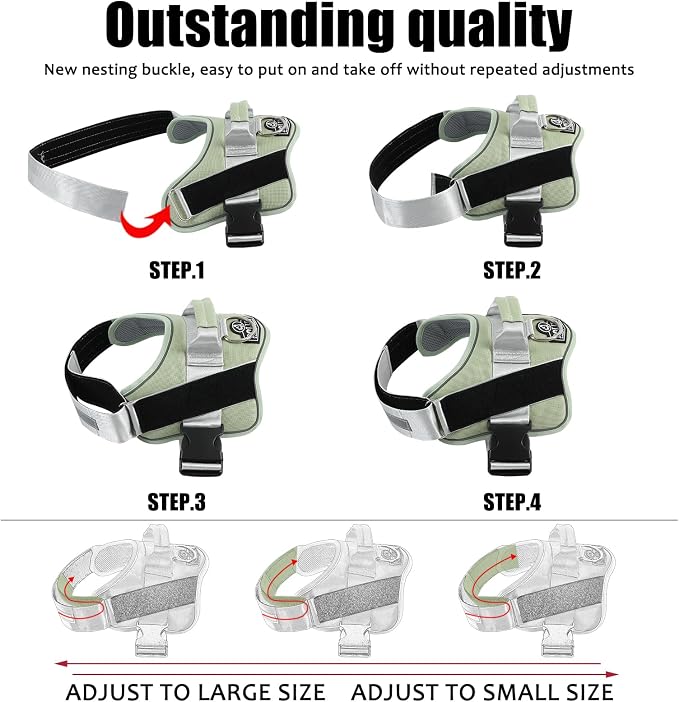 Bolux Dog Harness, No-Pull Reflective Dog Vest, Breathable Adjustable Pet - Image 3