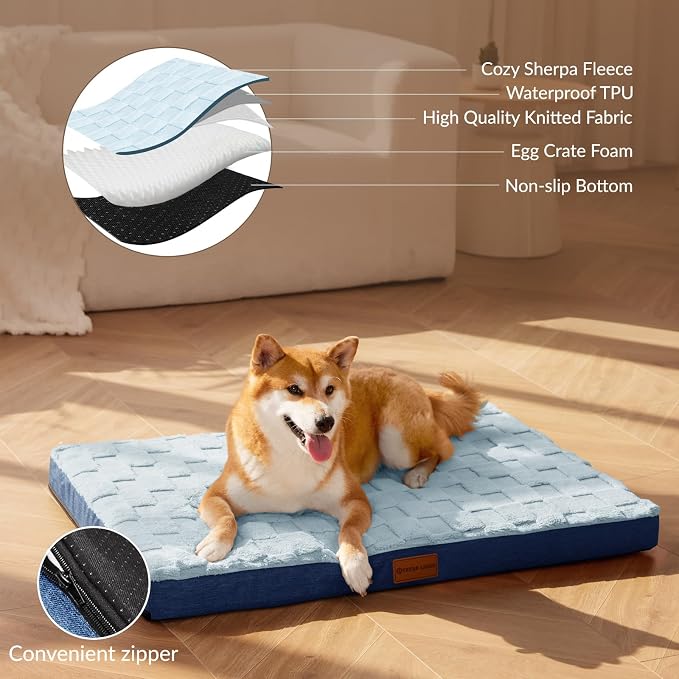 Patas Lague Orthopedic XL Dog Bed Large Sized Dog 42''X28'', Waterproof Soft - Image 3