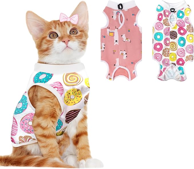 2 PCS Cat Recovery Suit Female Cat Onesie by Coppthinktu