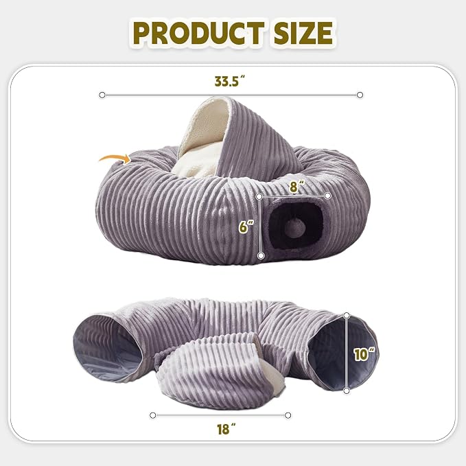 Cat Tunnel Bed for Indoor Cats, Cat Donut Tunnel Toy - Image 4