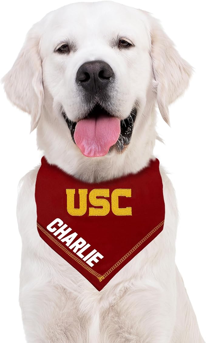 Pets First NCAA USC Trojans Personalized Tie Around Bandana - Image 3