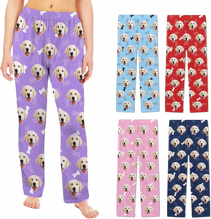 Custom Pajama Pants Women Personalized Face Pajamas Bottom Couple Pajama Pants by MYESCUSTOM