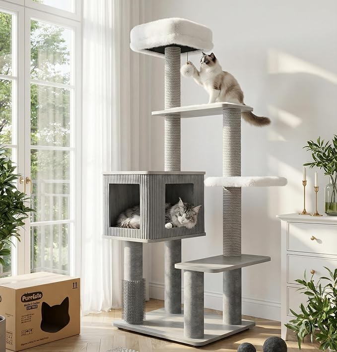 Maine Coon Cat Tree for Large Cats, Modern Cat Tree Tower by Purrlato