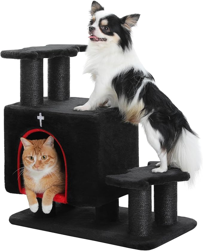Gothic 3-in-1 Dog Stairs & Cat Scratching Post by UYMI