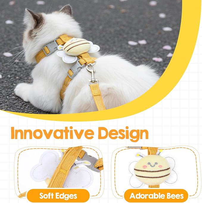 Cat Collar and Leash Set, Escape Proof Adjustable Kitten Harness, Soft - Image 4