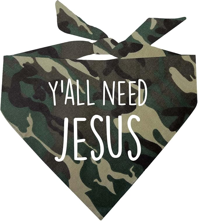 Y'all Need Jesus Christmas Easter Religious Dog Bandana by TeesTails