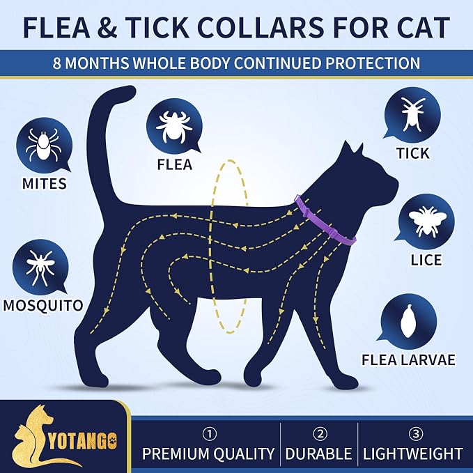 4 Pack Flea Collar for Cats, 32 Months Flea and Tick Prevention for Cat - Image 2