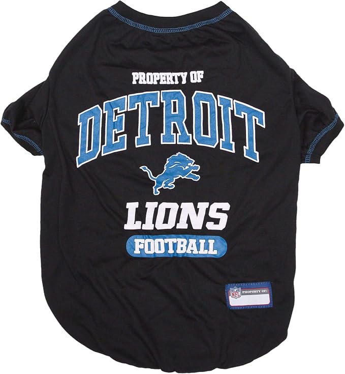 NFL Detroit Lions Dog T-Shirt for Pets, Size X-Large. Officially Licensed Pet by PETSFIRST