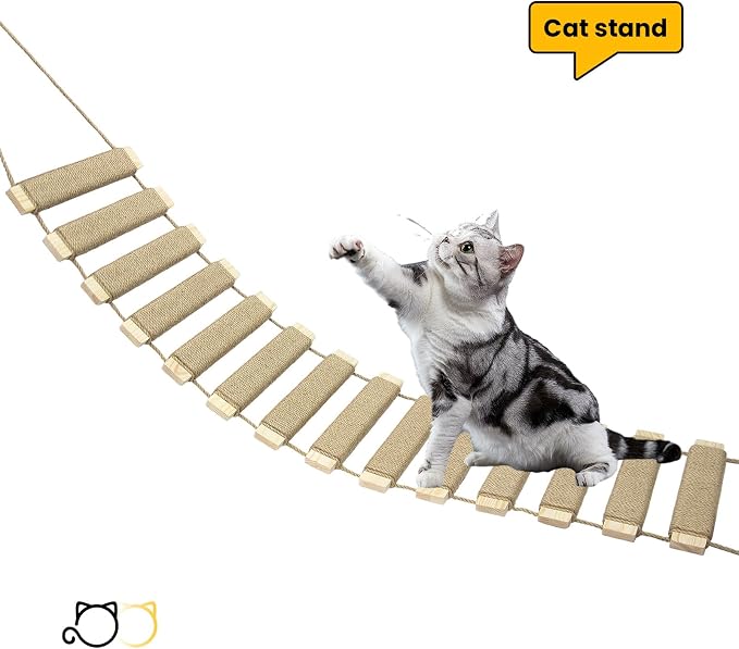 40in Cat Ladder & Bridge, Outdoor Cat Tree - Image 7