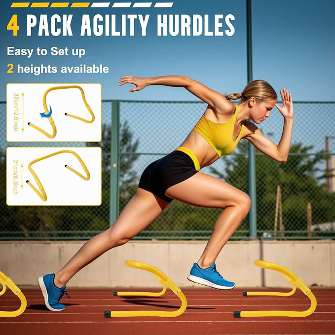 Agility Ladder, Soccer Training Equipment Set, 4 Agility Hurdles, 20ft Speed - Image 4