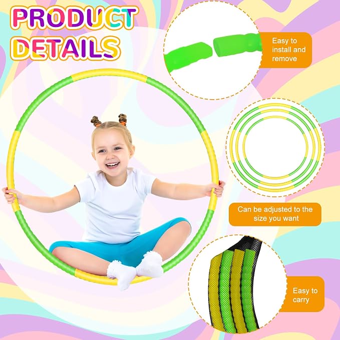 6 Pcs Exercise Hoop Detachable Fitness Rings Adjustable Plastic Toy Fitness - Image 2