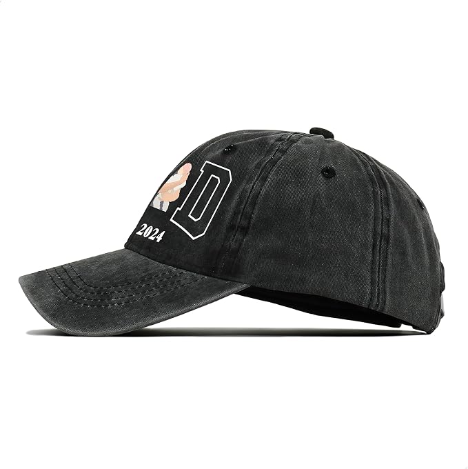 Personalized Vintage Washed Denim Dad Hat, Custom Baseball Cap - Image 4