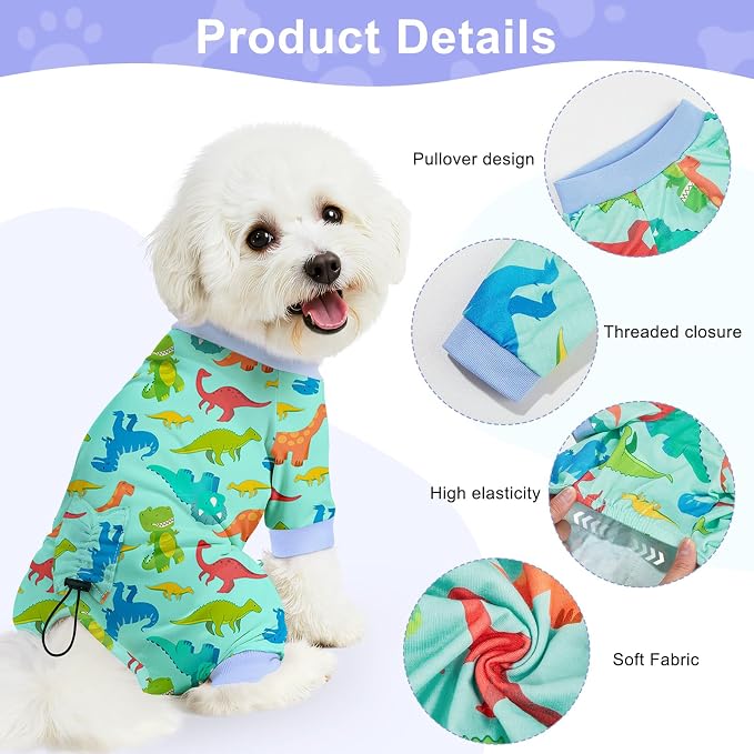 Bienbee Dog Pajamas, 4 Pack Dog Recovery Suit Shedding Suit Cute Soft Puppy - Image 6