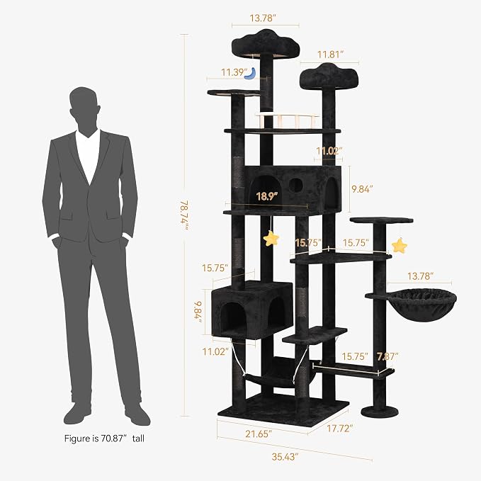 79inch Giant Cat Tree for Heavy Duty Big Cats, Cat Condo - Image 3