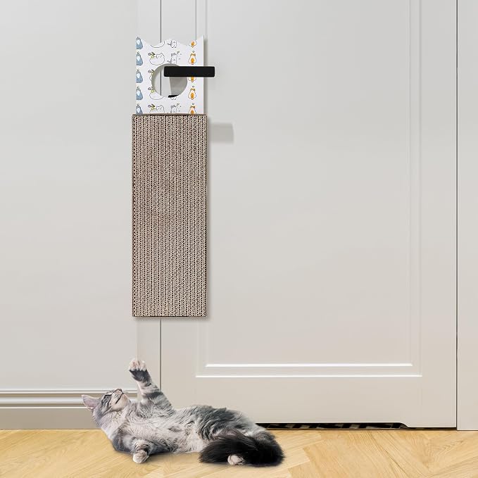 4 Pcs 15 Inch Door Hanging Cat Scratcher Cardboard Cat Scratching Board - Image 7
