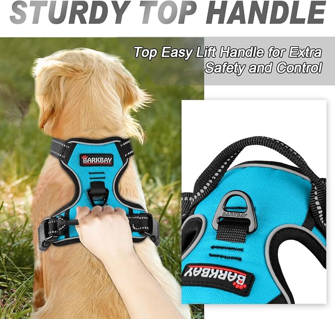 BARKBAY No Pull Dog Harness Front Clip Heavy Duty Reflective Easy Control Handle - Image 3