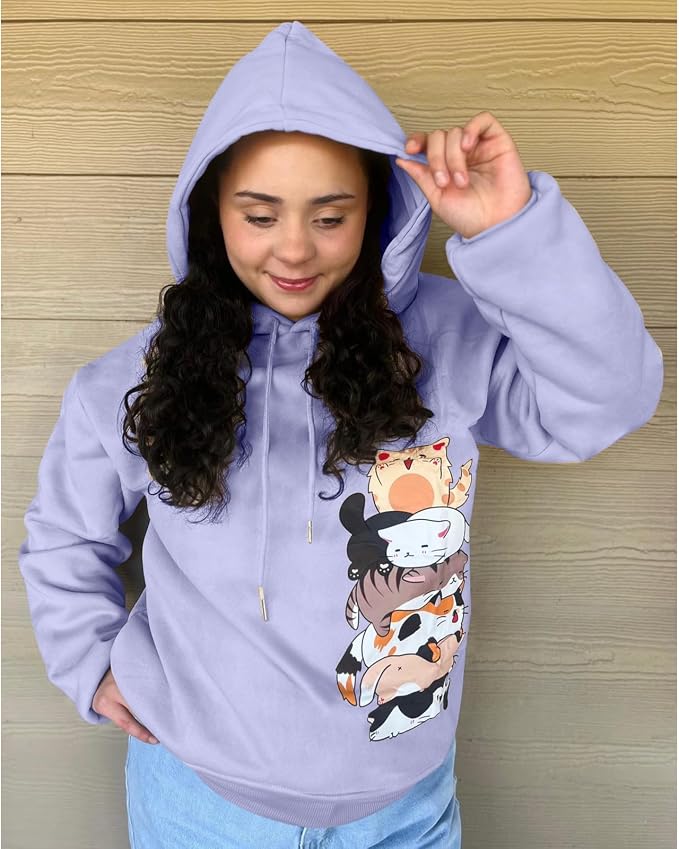 Tuislay Cute Cat Graphic Hoodies - Image 2