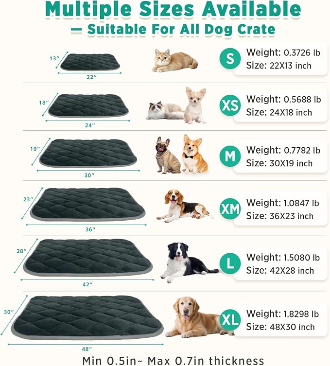 furrybaby Dog Crate Pad for Dog Cages Flat Crate Mat Kennel Pad - Image 5