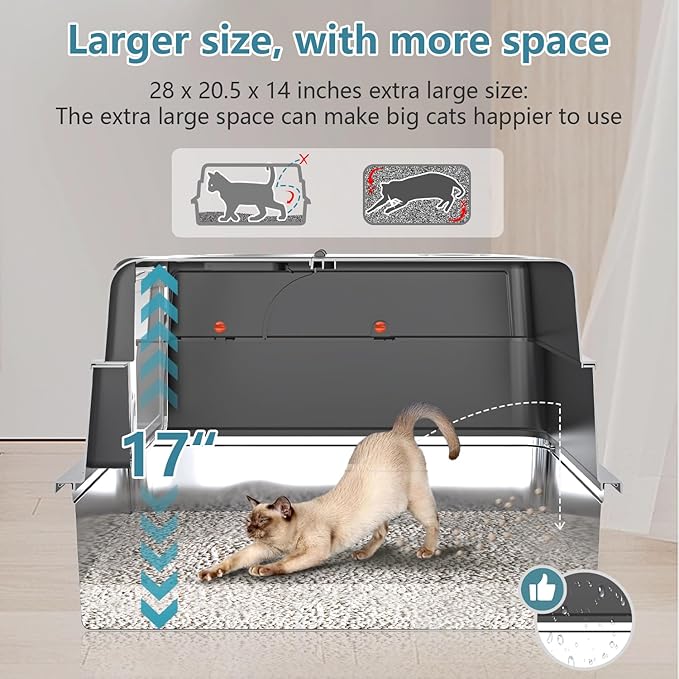 XXXL Extra Large Stainless Steel Litter Box - Image 3