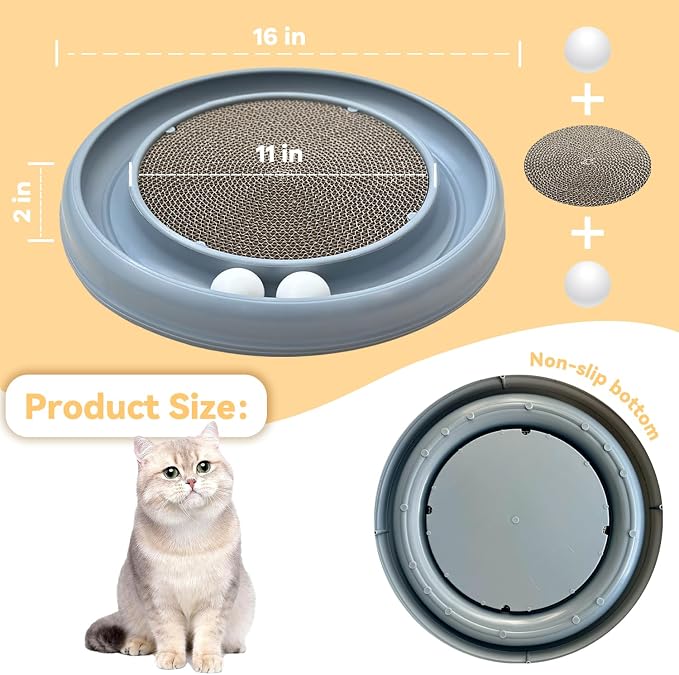 Interactive Cat Ball Track Toy for Indoor Cats, Cat Scratching Board & Exercise - Image 5