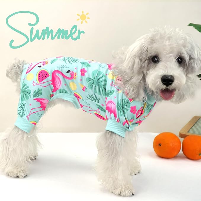 XPUDAC 4 Pack Dog Pajamas for Small Dogs Girl Boy Soft Stretchy Pjs Summer - Image 3