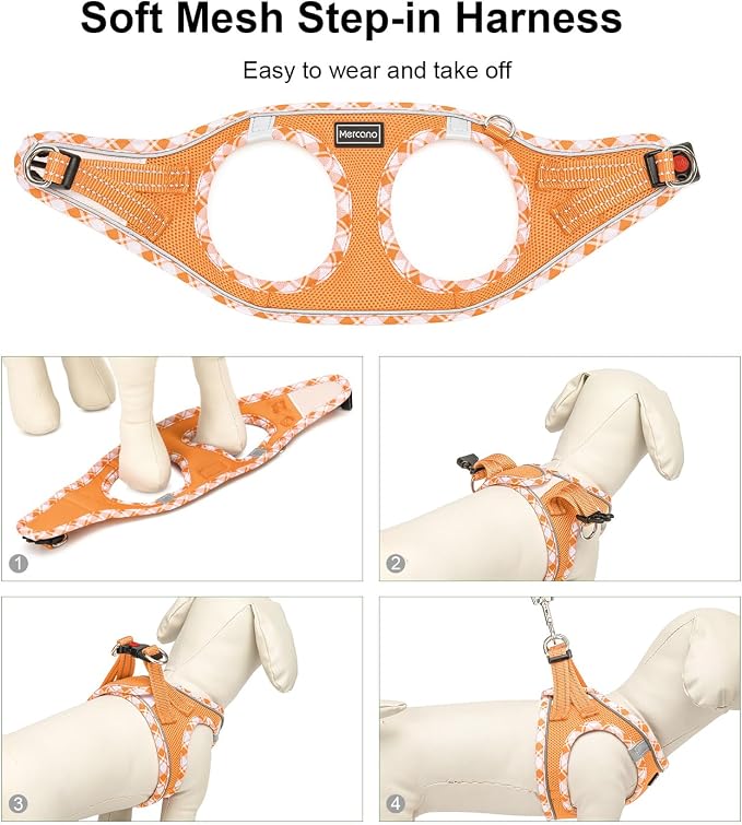 Mercano Soft Mesh Dog Harness and Leash Set, No-Chock Step-in Reflective - Image 5