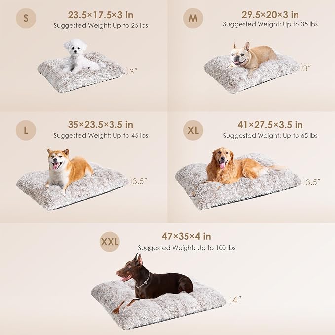 EHEYCIGA Fluffy Dog Crate Bed for Extra Large Dogs, Plush Faux Fur Pet Crate Pad - Image 5