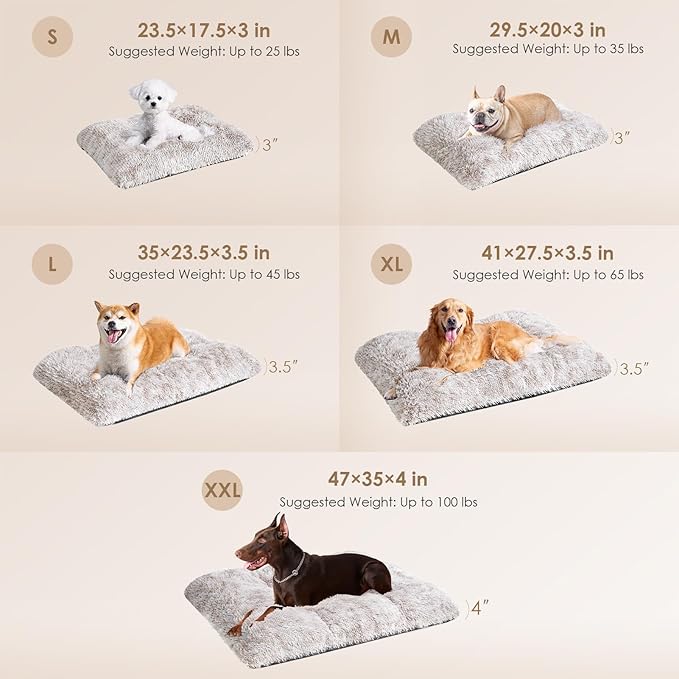 EHEYCIGA Fluffy Dog Crate Bed for Large Dogs, Plush Faux Fur Crate Pad - Image 5