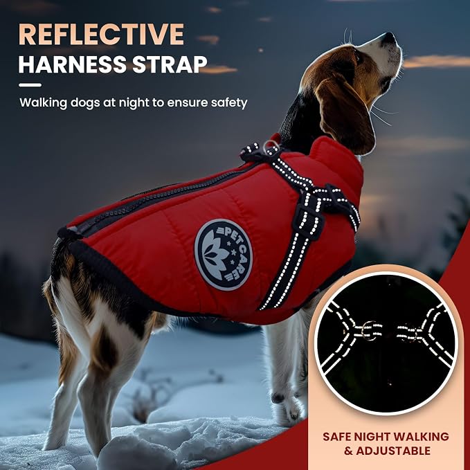 PETCARE Winter Dog Coat with Harness Built in Waterproof Dog Jackets Warm Pet - Image 3