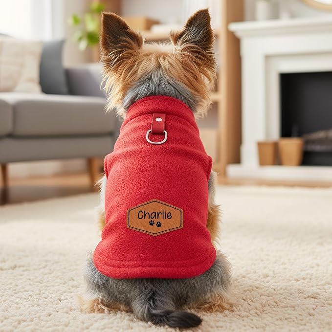 Personalized Fleece Dog Sweater, Custom Winter Dog Clothes - Image 2