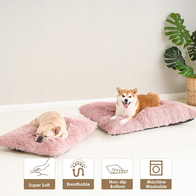 EHEYCIGA Fluffy Dog Crate Bed for Large Dogs, Plush Faux Fur Crate Pad - Image 8