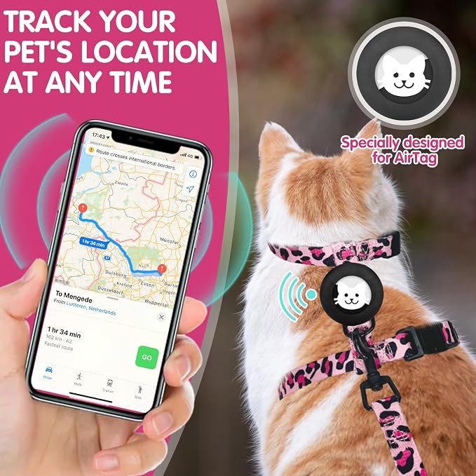 BINGPET Cat Harness with Airtag Holder, Cat Harness and Leash Set Escape Proof - Image 5