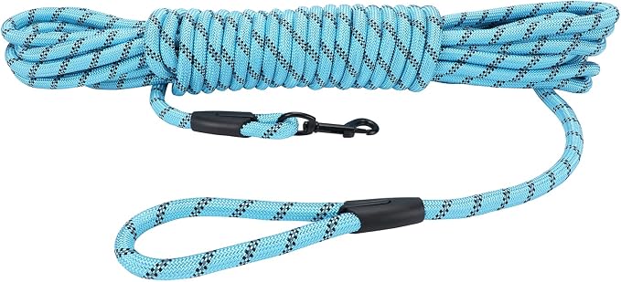 Long Dog Leash for Training 15Ft-Reflective Nylon Rope by Hi+Kiss