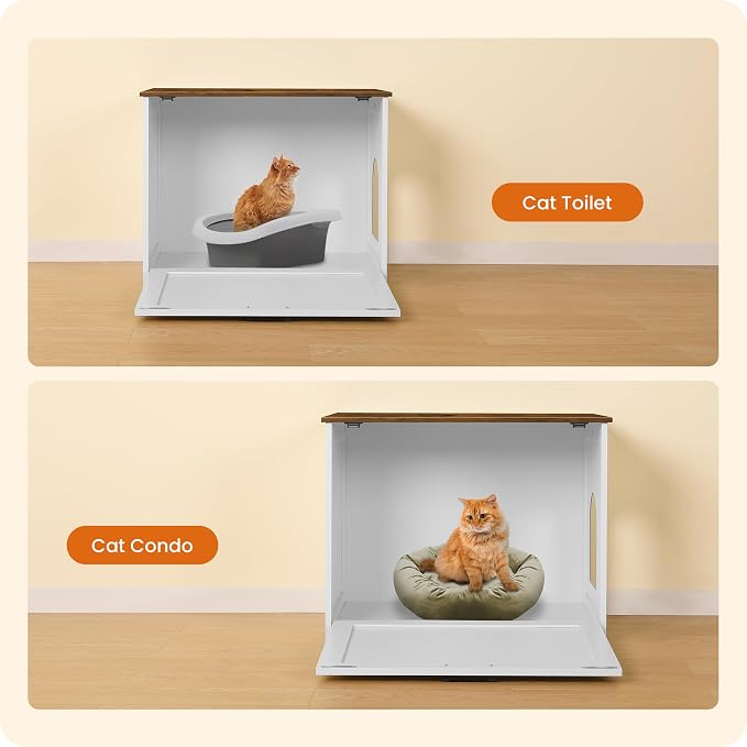 Dwanton Cat Litter Box Furniture Hidden, Cat Litter Box Enclosure, Reversible - Image 7