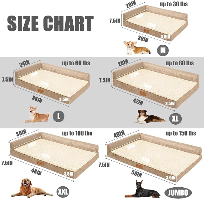 Patas Lague Orthopedic XL Dog Bed Large Sized Dog 48''X30'', Waterproof L - Image 6
