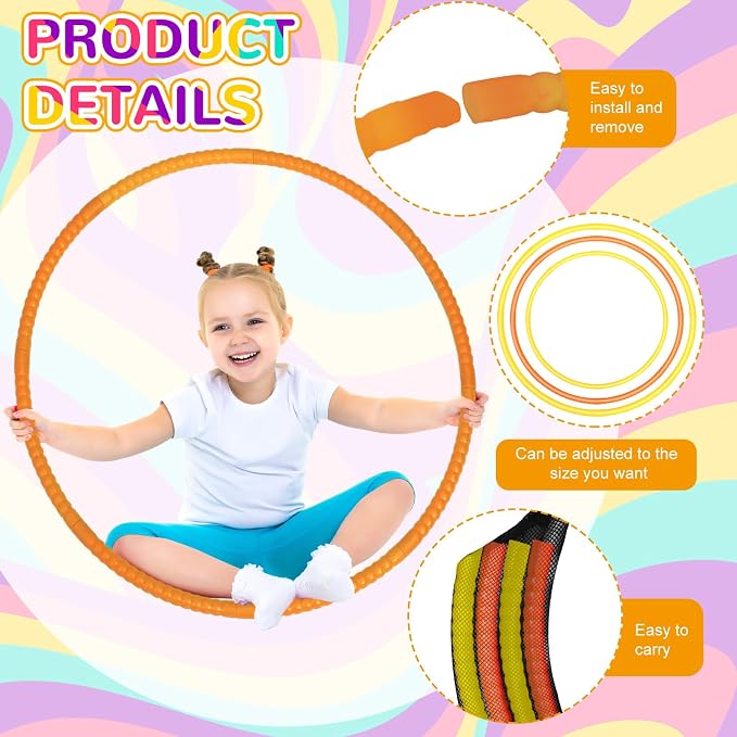 6 Pcs Exercise Hoop Detachable Fitness Rings Adjustable Plastic Toy Fitness - Image 2