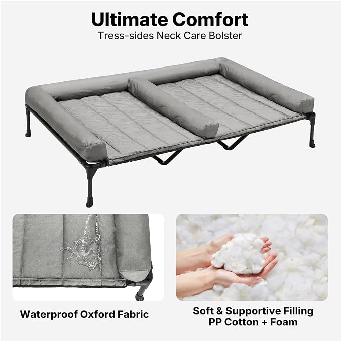 Veehoo Cooling Raised Dog Beds + Waterproof Double Dog Bed Cushion - Image 3